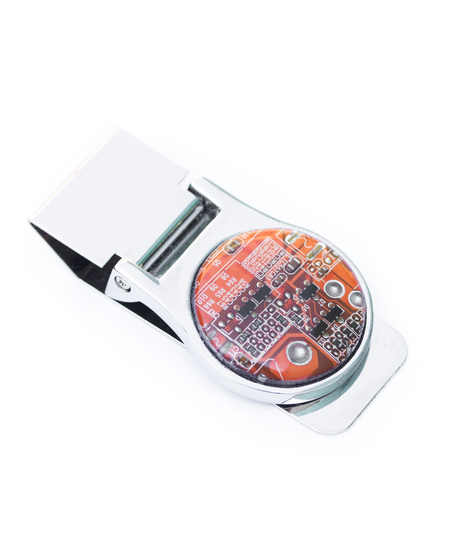Round Circuit Board Money Clip